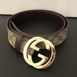 VINTAGE UNISEX GUCCI MONOGRAM BELT 38